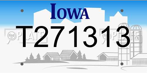 T271313 Iowa License Plate