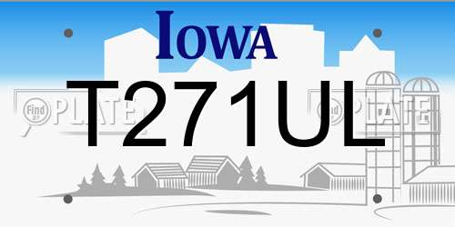 T271UL Iowa License Plate