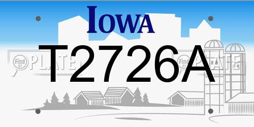 T2726A Iowa License Plate