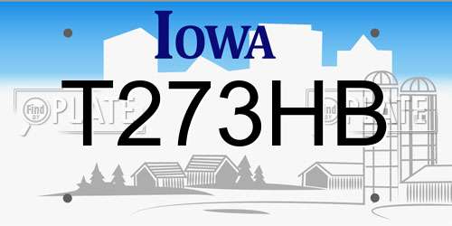 T273HB Iowa License Plate