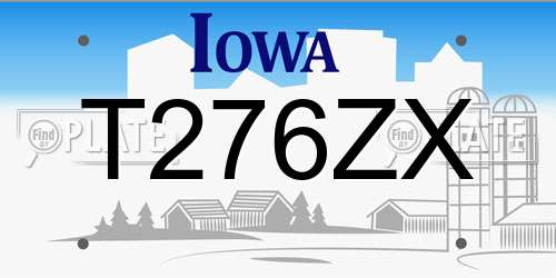 T276ZX Iowa License Plate