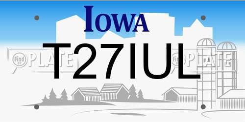 T27IUL Iowa License Plate