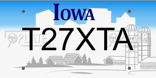 T27XTA Iowa License Plate