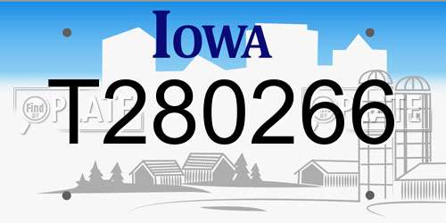 T280266 Iowa License Plate