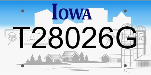T28026G Iowa License Plate