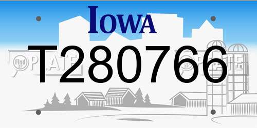 T280766 Iowa License Plate