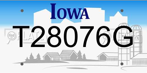 T28076G Iowa License Plate