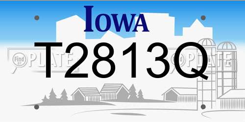 T2813Q Iowa License Plate