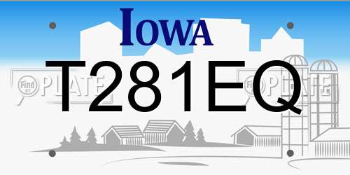 T281EQ Iowa License Plate