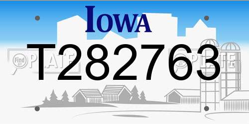 T282763 Iowa License Plate