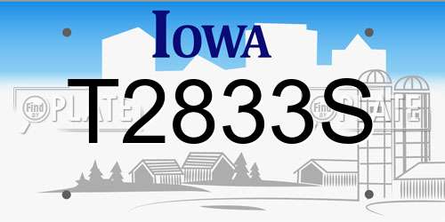 T2833S Iowa License Plate
