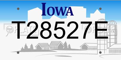 T28527E Iowa License Plate