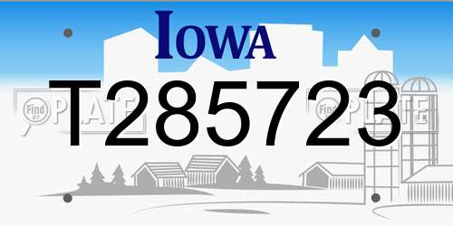 T285723 Iowa License Plate