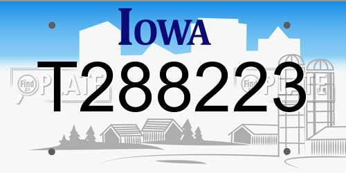 T288223 Iowa License Plate