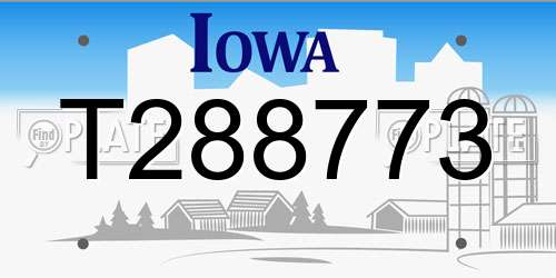 T288773 Iowa License Plate