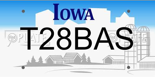 T28BAS Iowa License Plate