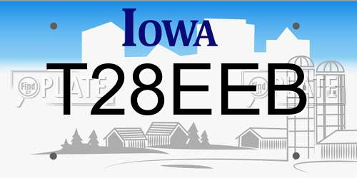 T28EEB Iowa License Plate