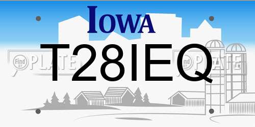 T28IEQ Iowa License Plate
