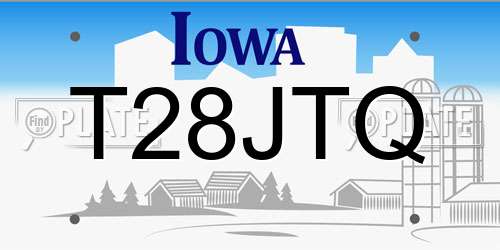 T28JTQ Iowa License Plate