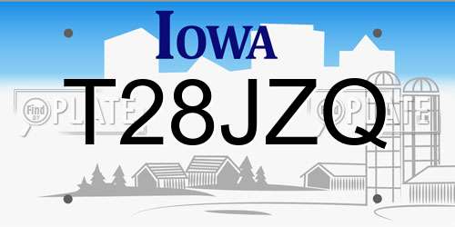 T28JZQ Iowa License Plate