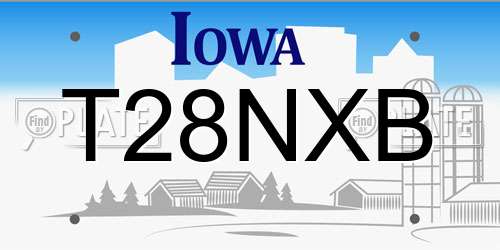 T28NXB Iowa License Plate