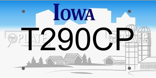 T290CP Iowa License Plate