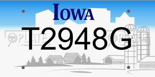 T2948G Iowa License Plate