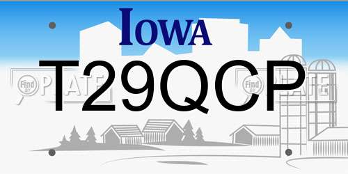 T29QCP Iowa License Plate