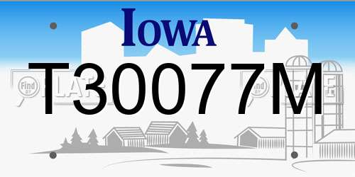 T30077M Iowa License Plate