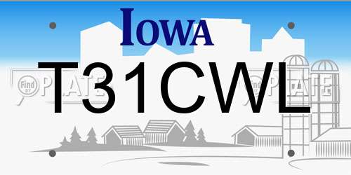 T31CWL Iowa License Plate