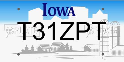 T31ZPT Iowa License Plate