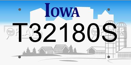 T32180S Iowa License Plate