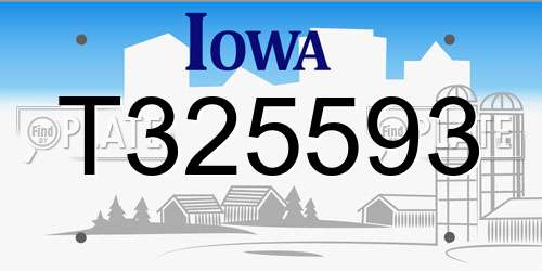 T325593 Iowa License Plate