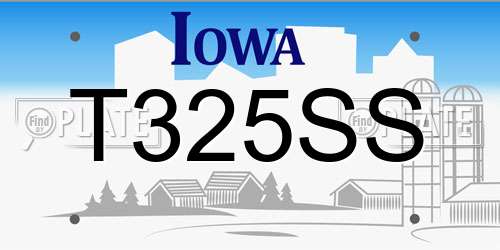 T325SS Iowa License Plate