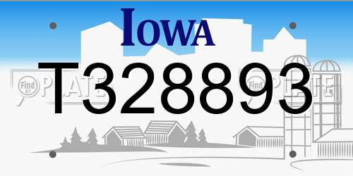 T328893 Iowa License Plate