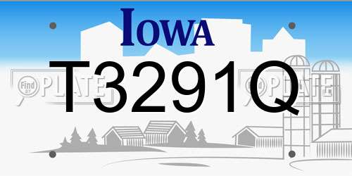 T3291Q Iowa License Plate