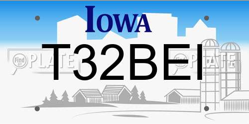 T32BEI Iowa License Plate