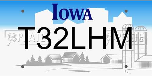 T32LHM Iowa License Plate
