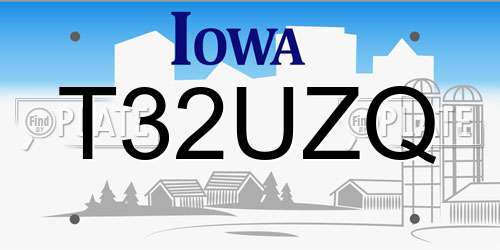 T32UZQ Iowa License Plate