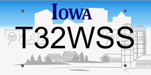 T32WSS Iowa License Plate