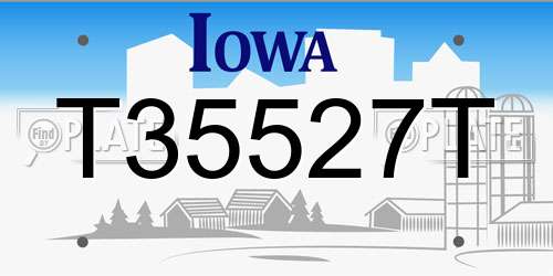 T35527T Iowa License Plate