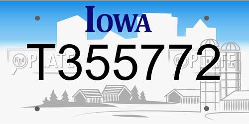 T355772 Iowa License Plate