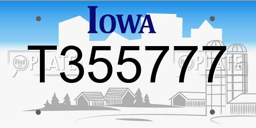 T355777 Iowa License Plate