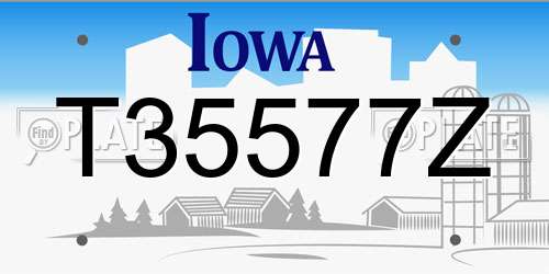 T35577Z Iowa License Plate