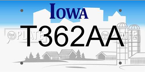 T362AA Iowa License Plate