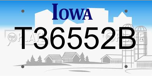 T36552B Iowa License Plate