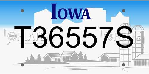 T36557S Iowa License Plate