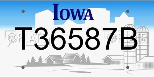 T36587B Iowa License Plate