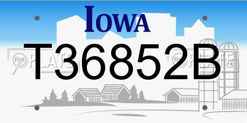 T36852B Iowa License Plate