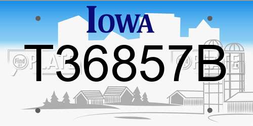 T36857B Iowa License Plate